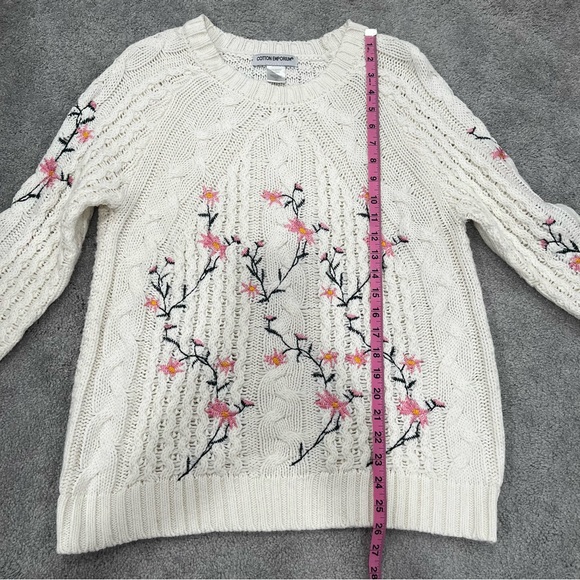 Cotton Emporium Embroidered Ivory Sweater Women’s Sz XL - Picture 6 of 8